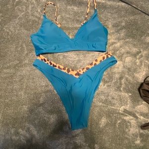 EUC real/leopard bikini